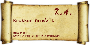 Krakker Arnót névjegykártya