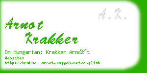 arnot krakker business card